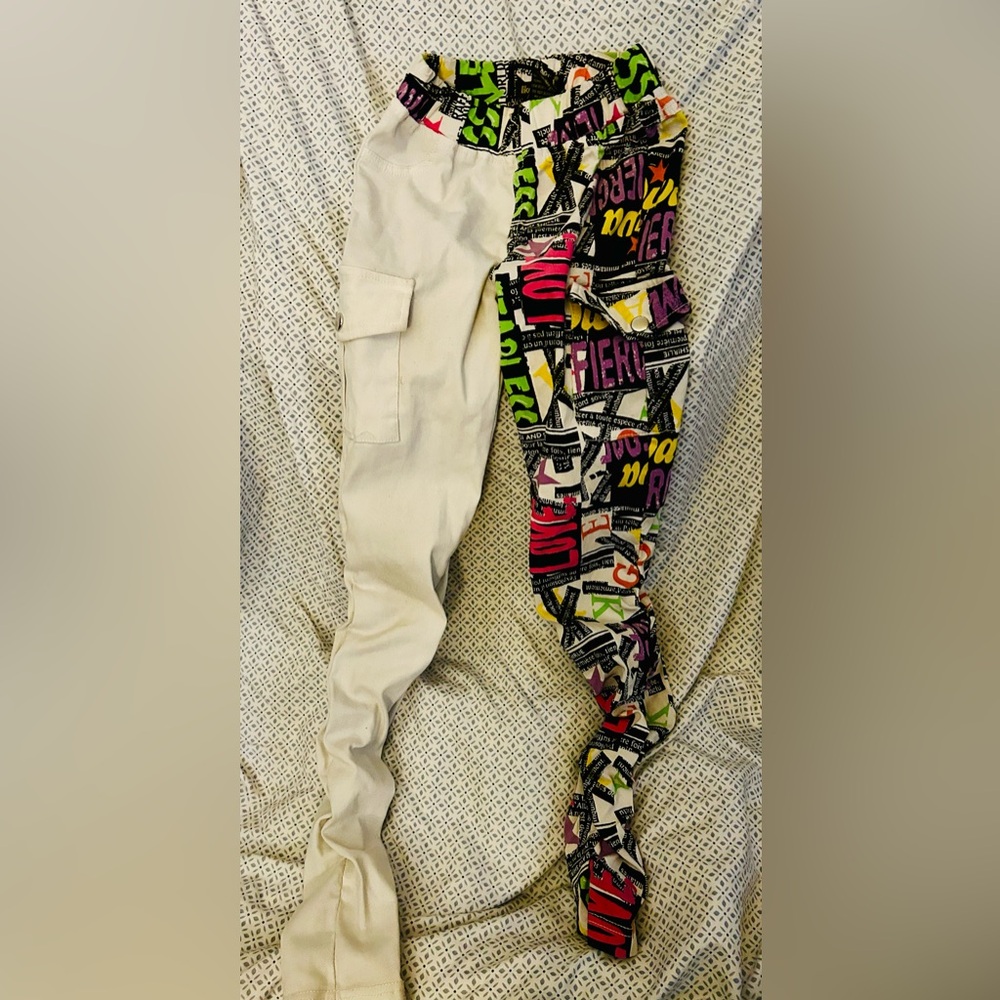 Like an Angel off white and Graphic Kids Casual Pants